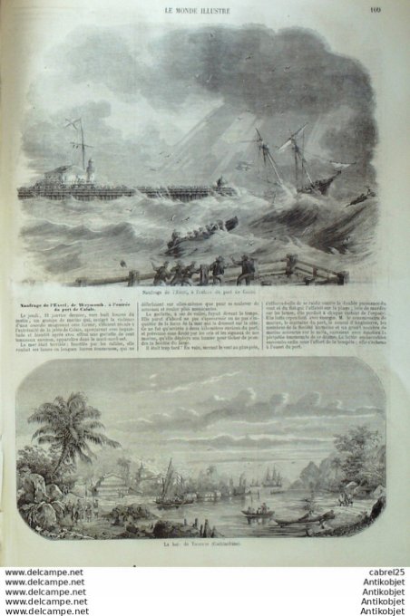 Le Monde illustré 1858 n° 44 Angleterre Buckingam Cochinchine Baie Tourane Calais (62)