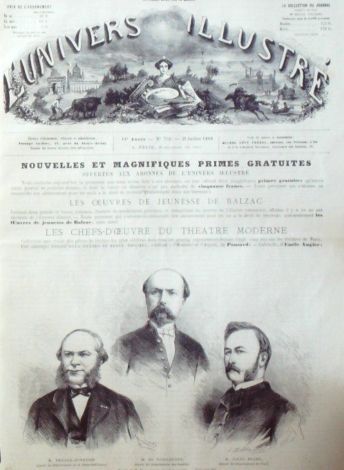L'Univers illustré 1868 # 706 Inde Oudipour Ranah Meywar Vienne Amiens (80) Allemagne Bade