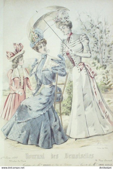 Gravure Mode J.Demoiselles 1897 # 5170 (Old Fashion plate)