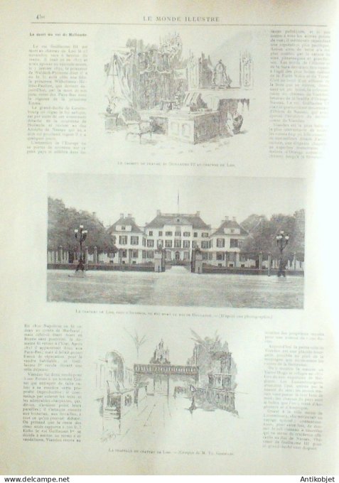 Le Monde illustré 1890 n°1757 Luxembourg grand-ducal Berlin Pays-Bas Guillaume III