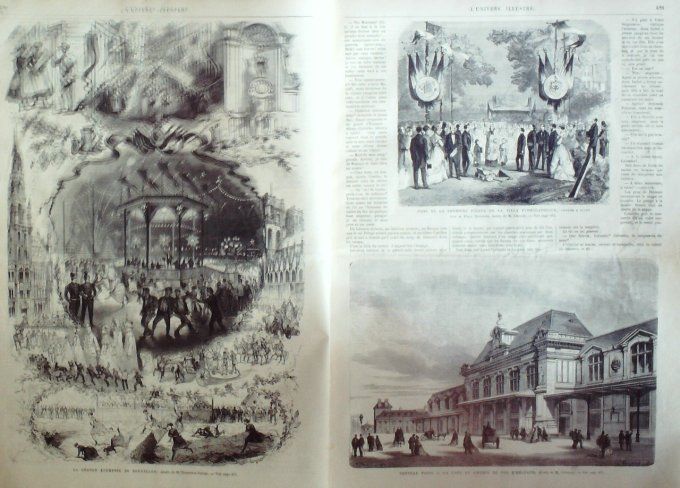 L'Univers illustré 1868 # 707 Allemagne Worms Bruxelles Gare d'Orléans
