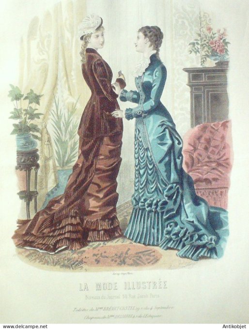 Gravure Mode illustree 1879 # 10 (Old Fashion plate)