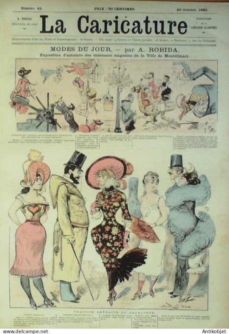 La Caricature 1880 #  43 Modes du jour Robida Montéliumart Draner