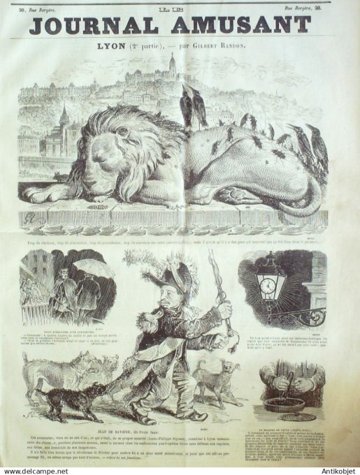 Le Journal Amusant 1870 #  754 Lyon par Gilbert Randon,