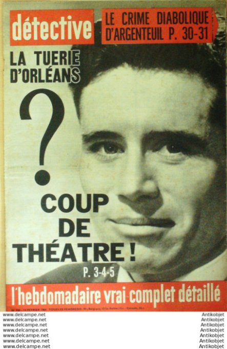 Détective 1964 # 920 Toulon Montarron Orléans Antibes Argenteuil Fontainebleau