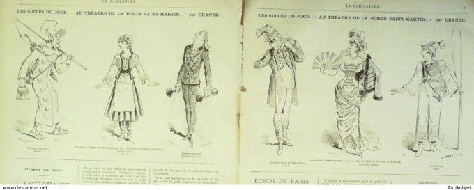 La Caricature 1880 #  43 Modes du jour Robida Montéliumart Draner