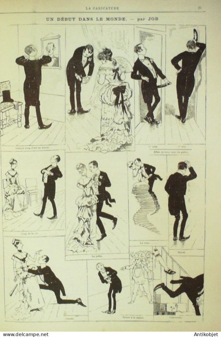 La Caricature 1884 #220 Loi sur le recrutement Draner Bonheur de se pendre Robida