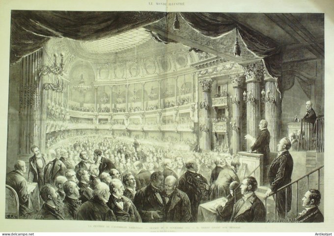 Le Monde illustré 1872 n°814 Reims (51) Châlons (71) Assemblée Thiers Orléans (45)