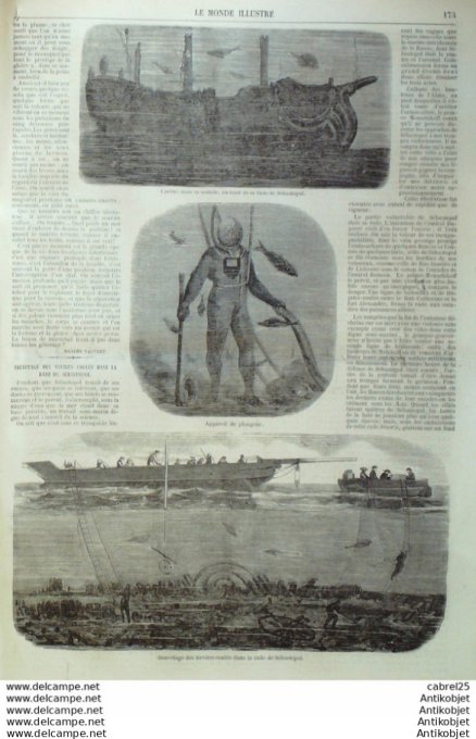 Le Monde illustré 1858 n° 48 Inde Pristna Seyssel (69) Sèten(34) Bayonne (64) Crimée Sébastopol