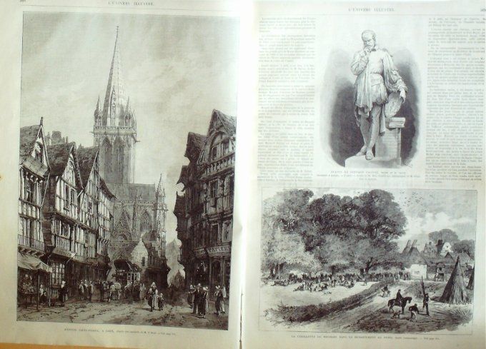 L'Univers illustré 1868 # 709 Autriche uniformes Suède Lund Caen (14) Reine Victoria 