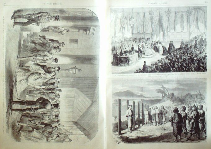 L'Univers illustré 1868 # 709 Autriche uniformes Suède Lund Caen (14) Reine Victoria 