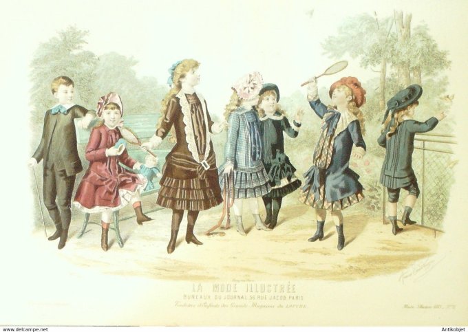 Gravure de mode La Mode illustrée 1883 n°20 (Maison Fladry-Coussinet)