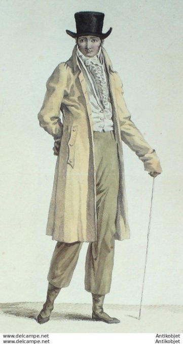 Gravure de mode Costume Parisien 1804 n° 584 (An 12) Costume négligé homme
