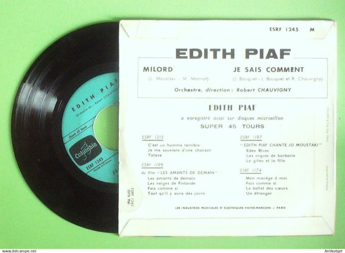 Piaf Edith 45T SP Milord 1959