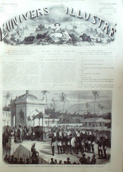 L'Univers illustré 1868 # 710 Madagascar Allemagne Constance Italie Pompéi Grenade Alhambra