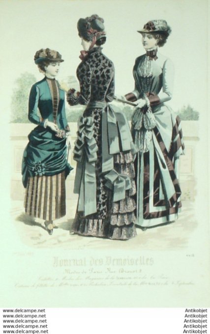 Gravure de mode Journal de Demoiselles 1883 n°4418 (Maison Scabieuse)
