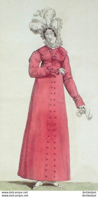 Gravure de mode Costume Parisien 1816 n°1535 Redingote de mérinos