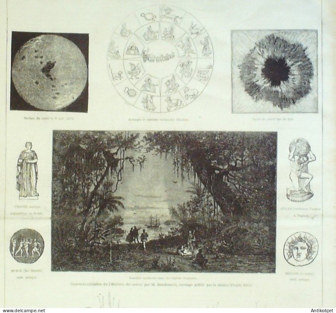 Le Monde illustré 1873 n°872 Finistère (29) Noêl Adoration des bergers Opéra Comique l'escarpolette