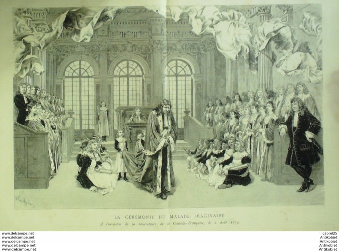 Le Monde illustré 1879 n°1168 Comedie Francaise Molière Societaires Emile Perrin Chabrol Mazerolle