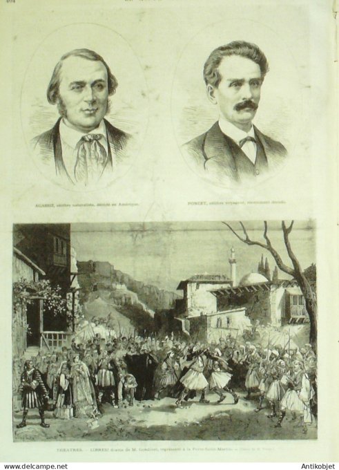 Le Monde illustré 1873 n°872 Finistère (29) Noêl Adoration des bergers Opéra Comique l'escarpolette