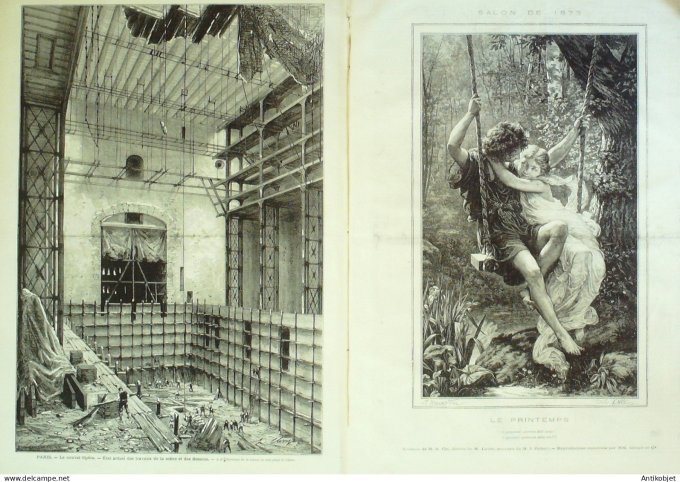 Le Monde illustré 1873 n°872 Finistère (29) Noêl Adoration des bergers Opéra Comique l'escarpolette