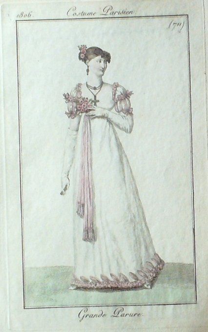 Gravure Mode Costume Parisien 1806 #  711 (eau forte old Fashion plate