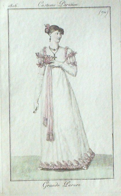 Gravure Mode Costume Parisien 1806 #  711 (eau forte old Fashion plate