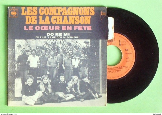 Les Compagnons de la chanson 45T EP Le cœur en fête (languette) 1970