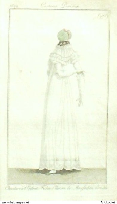 Costume Parisien 1809 # 975 (eau forte) Pélerine de mousseline