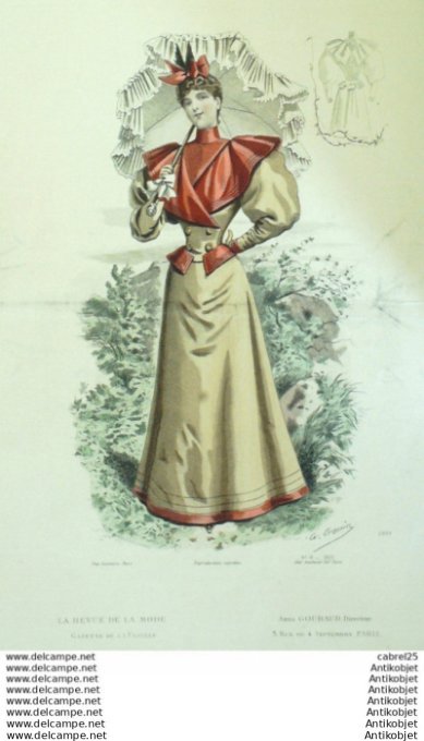 Gravure Mode La Gazette 1893 # 16 (Old Fashion plate)