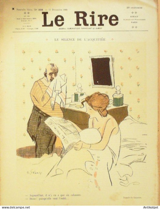 Le Rire 1909-12-11 # 358 Journal humoristique Ed.Originale Onoto porte-plume reservoir