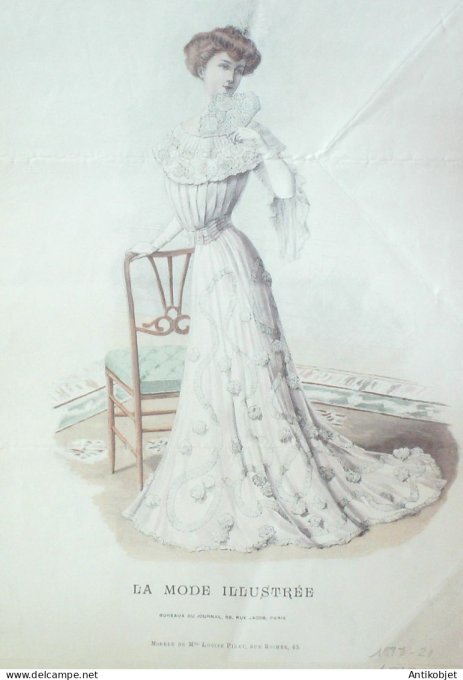 Gravure Mode illustree 1898 # 20 (Old Fashion plate) RARE