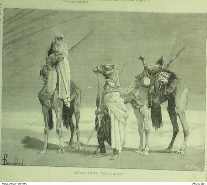 Soleil du Dimanche 1894 n°13 Niger Cavaliers Touaregs Cap Martin (06) Menton