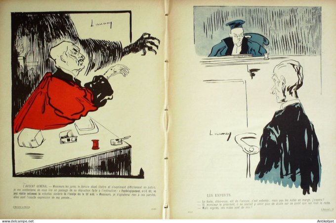 L'Assiette au beurre 1903 # 126 L'appareil defense accusation jury Launay