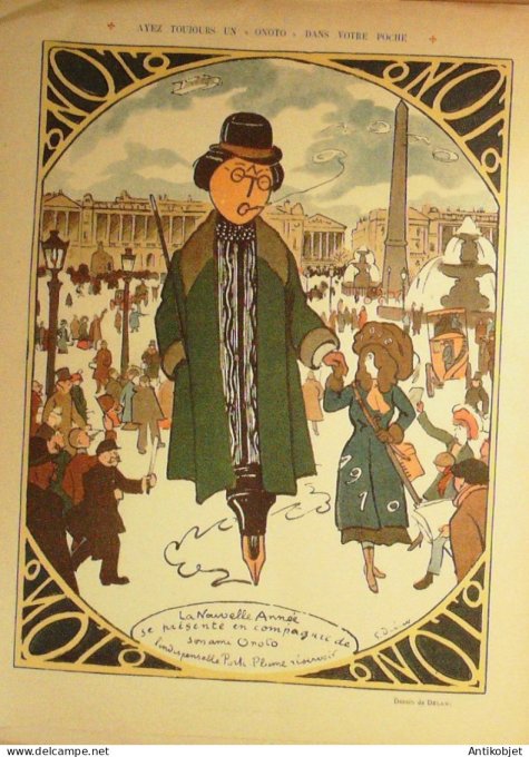 Le Rire 1909-12-11 # 358 Journal humoristique Ed.Originale Onoto porte-plume reservoir