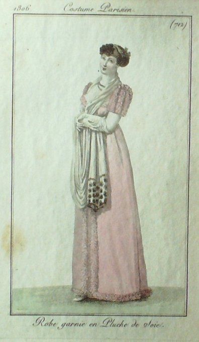 Gravure Mode Costume Parisien 1806 #  712 (eau forte old Fashion plate