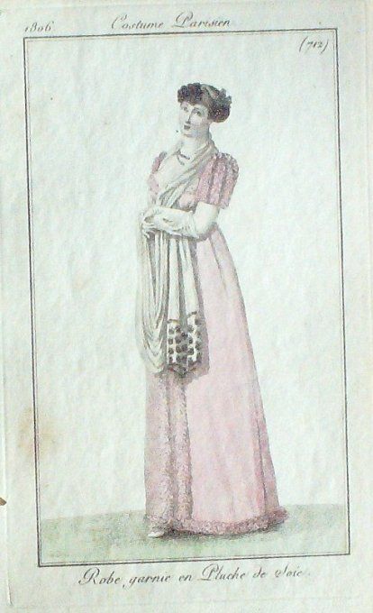 Gravure Mode Costume Parisien 1806 #  712 (eau forte old Fashion plate