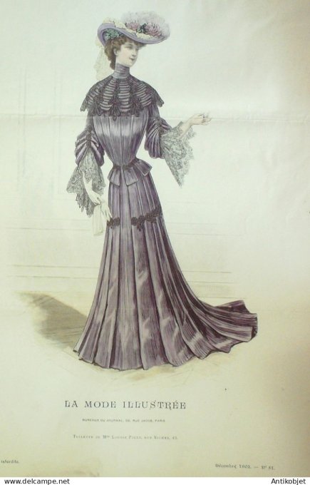 Gravure Mode illustree 1902 # 51 (Old Fashion plate) RARE