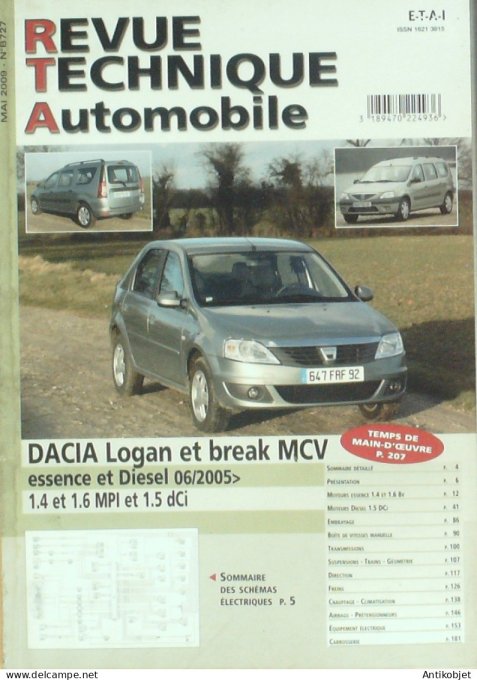 Revue Tech. Automobile 2009 n°B727 Dacia Logan Mcv