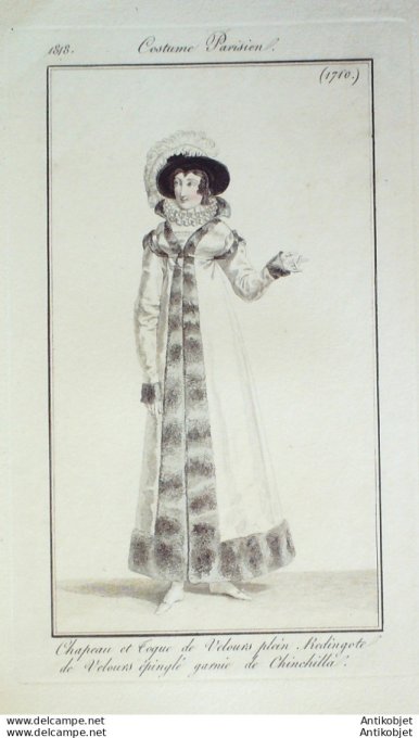 Costume Parisien 1818 # 1710 Spencer de crépon garni de satin