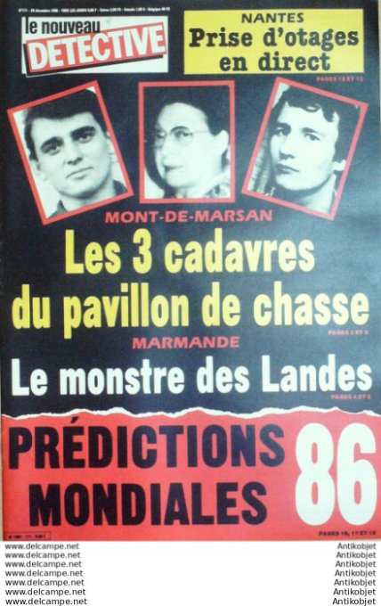 Détective 1985 # 171 St-Brieuc Montceau Mont-de-Marsan Nantes Marmande Suresnes Montpellier