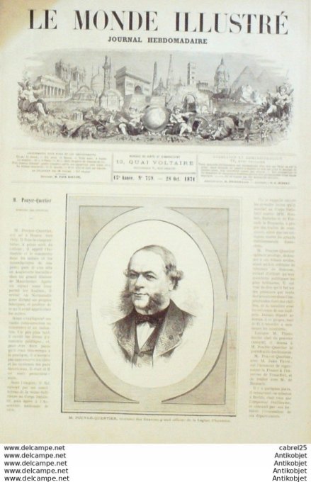Le Monde illustré 1871 n°759 Chateaudun (28) Usa Chicago Angleterre Londres Lord Thomas Dakin Burgoy