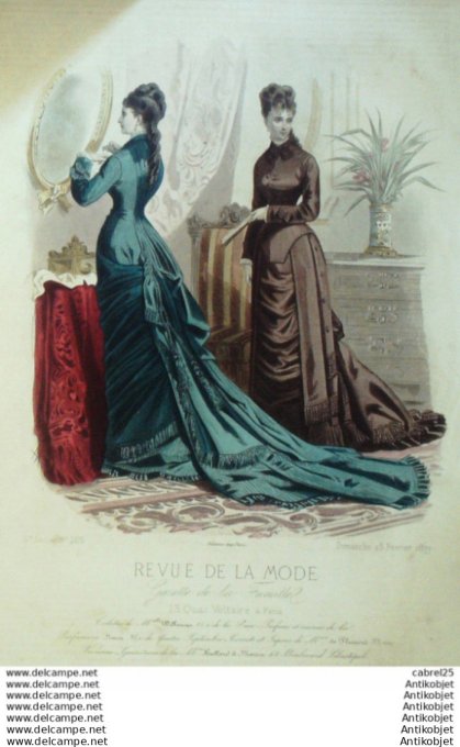 Gravure Mode La Gazette 1877 # 269 (Old Fashion plate)
