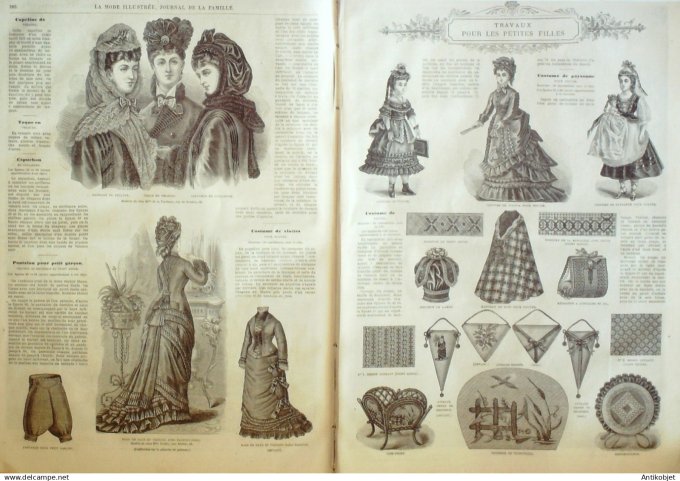 La Mode illustrée journal + gravure associée 1875 # 49