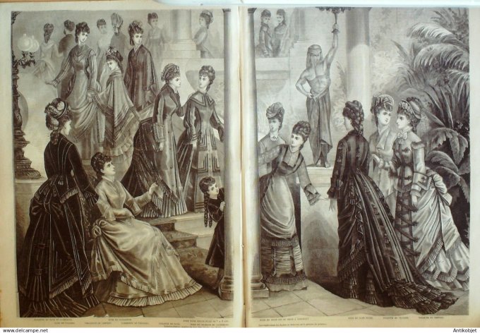 La Mode illustrée journal + gravure associée 1875 # 49