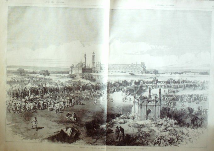 L'Univers illustré 1868 # 713 Inde Lucnow Durbar Italie ComeHongrie Pesth 