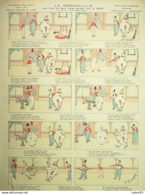La Grenouille Qui Veut Se Faire Grosse Que Le Bœuf  (Pellerin d'epinal) Henry Hennault