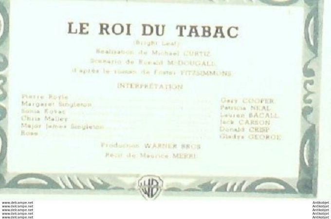 Mon Film 267-51-10- 2 Le roi du tabac Gary Cooper Gladys George