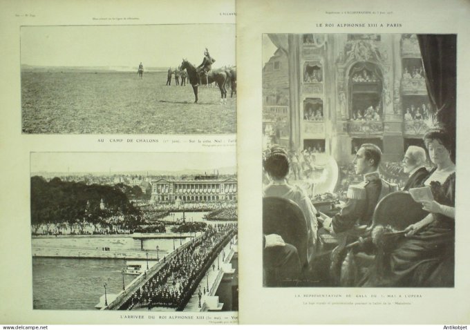 L'illustration 1905 n°3249 Alphonse XIII roi d'Espagne attentat Rochefort (17) Baron Rotschild Sénég