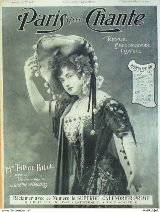 Paris qui chante 1905 n°103 Tariol-Baugé Brasseur Urban Scheffer Paganini